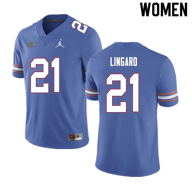 NCAA Florida Gators Lorenzo Lingard Women's #21 Nike Blue Stitched Authentic College Football Jersey INZ6464VO